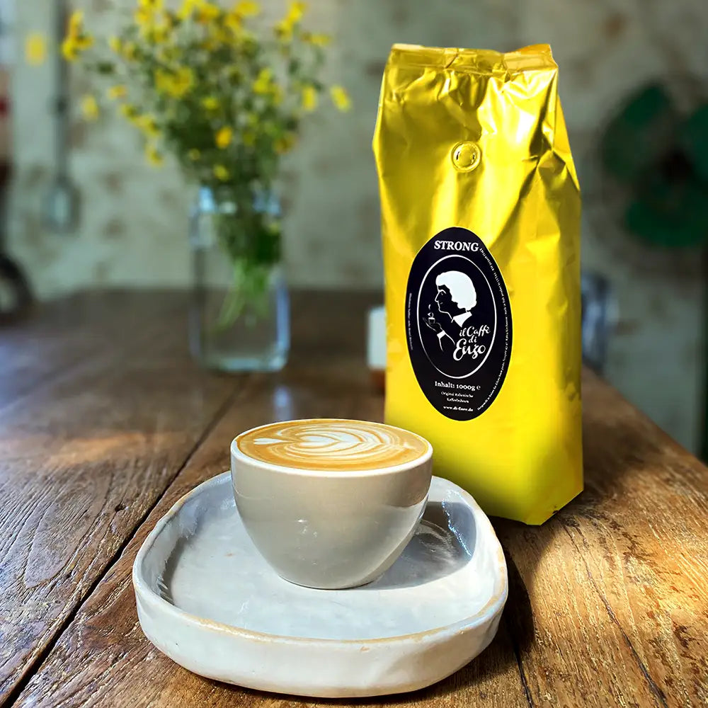 espressobohnen caffe di enzo strong, kräftiges aroma mit viel robusta
