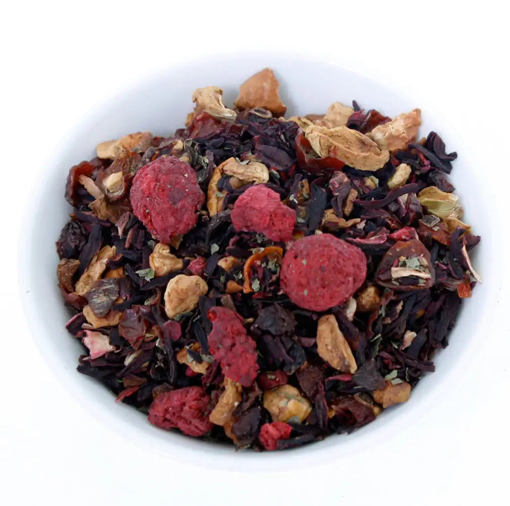 bio fruechtetee rossino mit himbeeren 