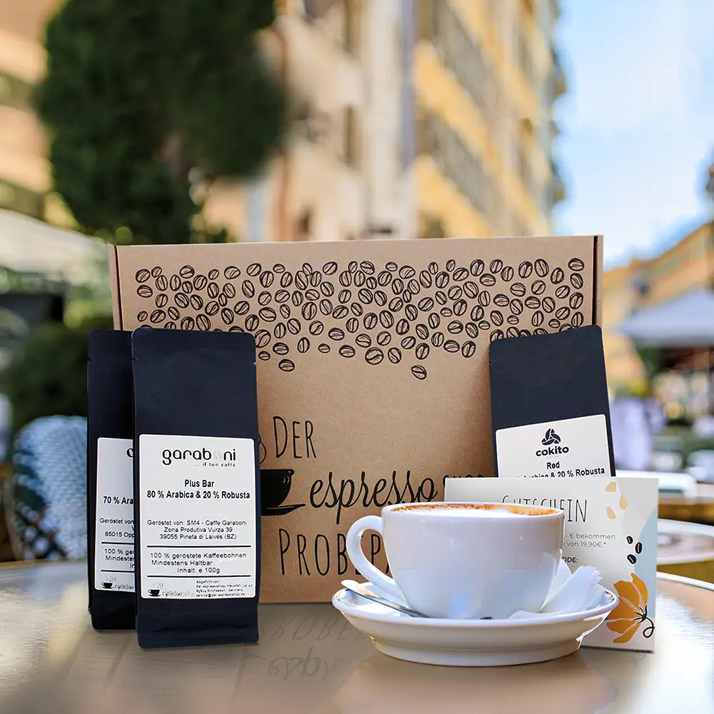 espresso probe probierpaket mit 16 verschiedenen espressosorten