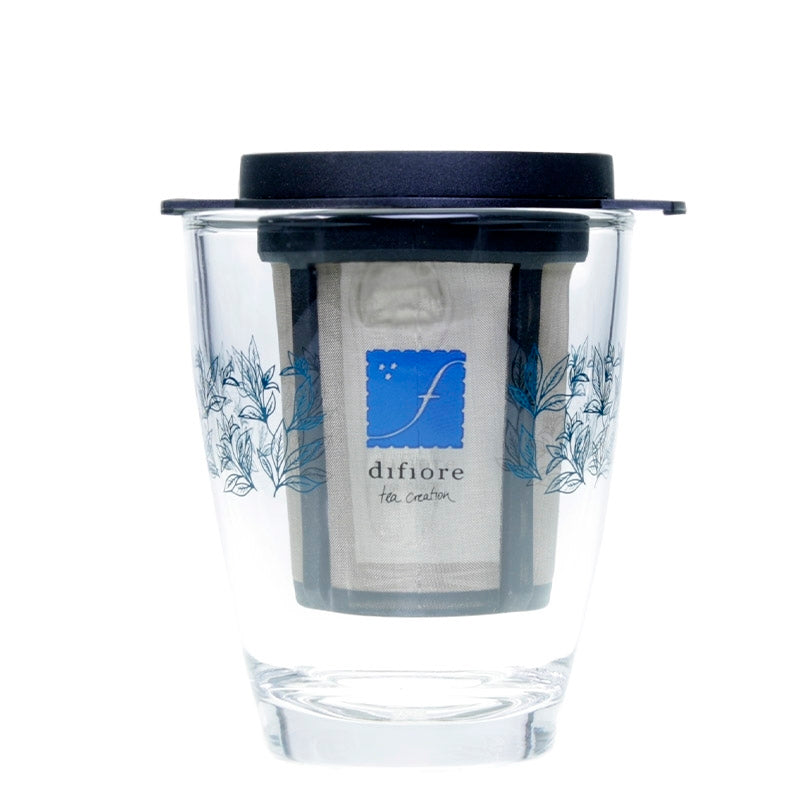 hochwertiges teeglas von difiore tea creation mit teesieb